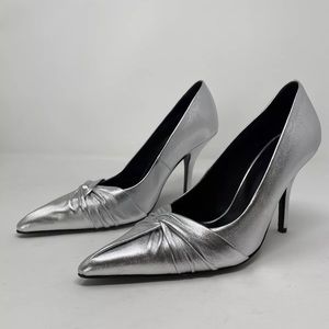 Maje 4” Silver High Heel Pumps